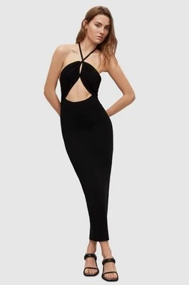 AllSaints sukienka TONI DRESS kolor czarny maxi dopasowana WD281Y