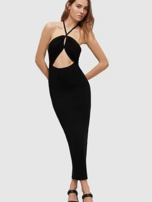 AllSaints sukienka TONI DRESS kolor czarny maxi dopasowana WD281Y