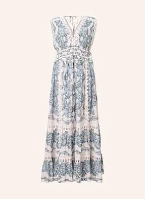 Allsaints Sukienka Xanthe Z Perforowaną Koronką I Wycięciem blau