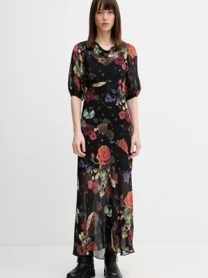AllSaints sukienka z dodatkiem jedwabiu TIWA