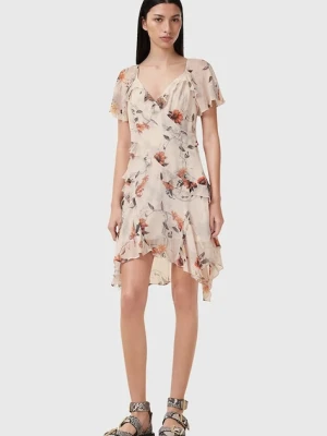 AllSaints sukienka z domieszką jedwabiu DARMA