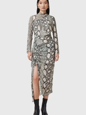 AllSaints sukienka z domieszką jedwabiu RIZO