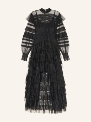 Allsaints Sukienka Z Koronką Cavarly Z Falbanami schwarz