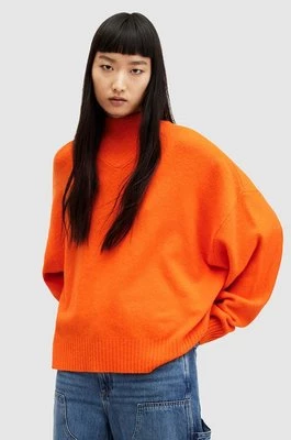 AllSaints sweter ASHA kolor pomarańczowy ciepły z golfem