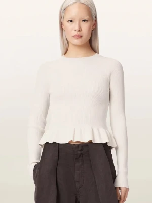 AllSaints sweter damski z wiskozą JAS beżowy