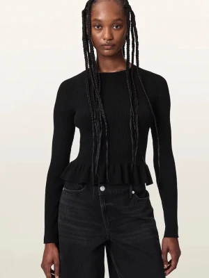 AllSaints sweter damski z wiskozą JAS czarny