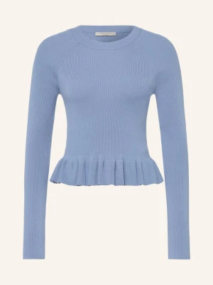 Allsaints Sweter Jas Z Falbankami blau NIEBIESKI