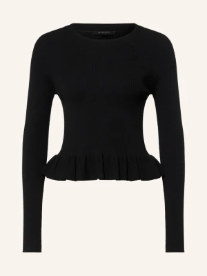 Allsaints Sweter Jas Z Falbankami schwarz CZARNY