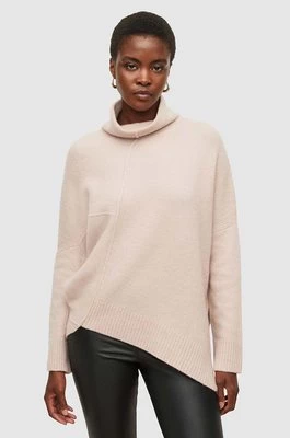 AllSaints sweter LOCK ROLL NECK damski kolor beżowy z golfem WK076W