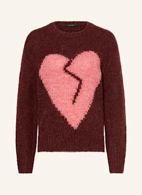 Allsaints Sweter Luvheart rot