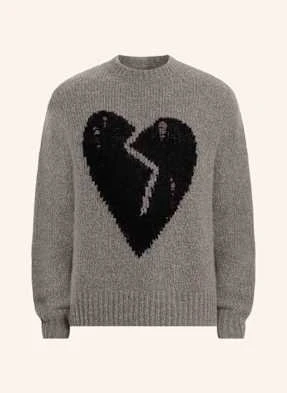 Allsaints Sweter Luvheart Z Dodatkiem Alpaki grau