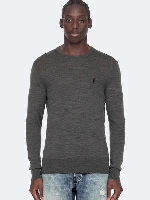 AllSaints sweter męski z wełny merino szary