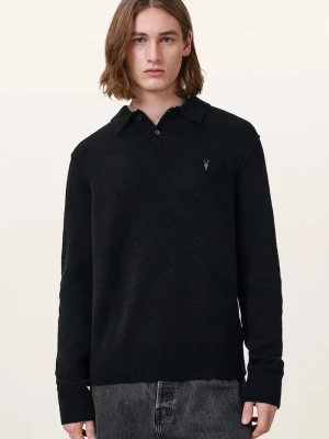 AllSaints sweter męski z wiskozą STATTEN czarny