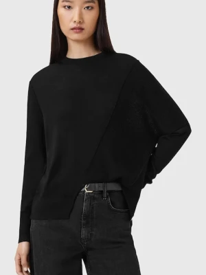 AllSaints sweter wełniany ISLA damski kolor czarny lekki W004KD