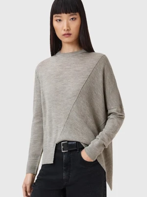 AllSaints sweter wełniany ISLA damski kolor szary lekki W004KD