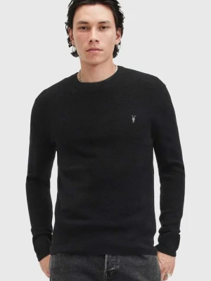 AllSaints sweter wełniany IVAR MERINO CREW męski kolor czarny M087KB