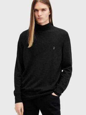 AllSaints sweter wełniany KILBURN MOCK męski kolor czarny z półgolfem M030KA