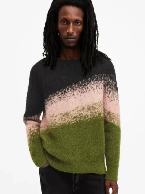 AllSaints sweter wełniany SIRUS męski kolor zielony M052KB