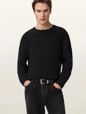 AllSaints sweter z dodatkiem alpaki JAKOB męska kolor czarny M008KD