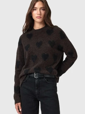 AllSaints sweter z dodatkiem wełny AMORA damski kolor czarny ciepły W043KC