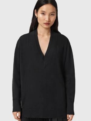 AllSaints sweter z dodatkiem wełny BERN damski kolor czarny lekki W050KD