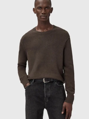 AllSaints sweter z dodatkiem wełny męska kolor brązowy lekki M039KA