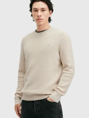 AllSaints sweter z domieszką wełny ASPEN CREW męski kolor beżowy M089KB