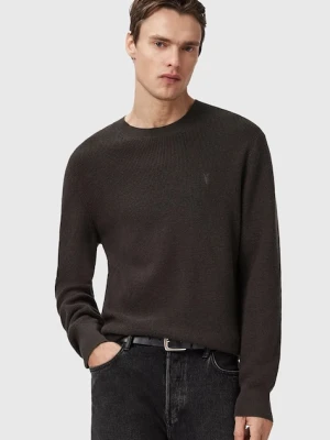 AllSaints sweter z domieszką wełny ASPEN CREW męski kolor brązowy M089KB