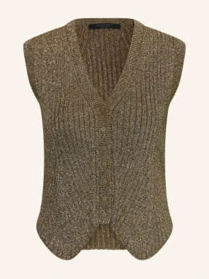 Allsaints Sweter Z Dzianiny Cruz Z Błyszczącą Przędzą braun