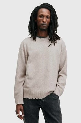 AllSaints sweter z wełną LUKA CREW kolor beżowy M093KB