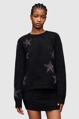 AllSaints sweter z wełną Star kolor czarny