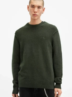 AllSaints sweter z wełną STATTEN kolor zielony M039KA