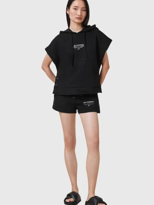AllSaints szorty bawełniane SORRI damskie kolor czarny z nadrukiem high waist W053TC