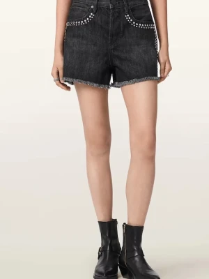 AllSaints szorty damskie jeansowe HEIDI czarny