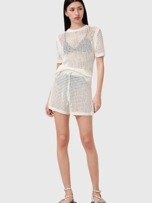 AllSaints szorty PALOMA damskie kolor biały gładkie high waist W076TC
