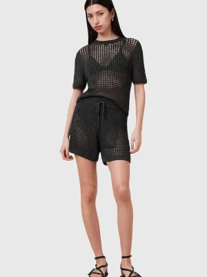 AllSaints szorty PALOMA damskie kolor czarny gładkie high waist W076TC