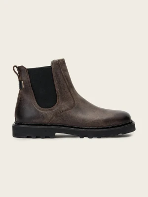 AllSaints sztyblety męskie skórzane Skiff Chelsea Boot brązowy