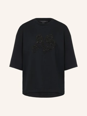 Allsaints T-Shirt Amelie Z Ozdobnymi Perełkami schwarz CZARNY
