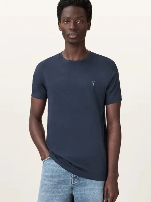AllSaints T-shirt basic męski bawełniany granatowy