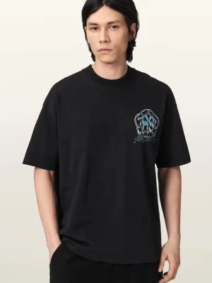 AllSaints T-shirt basic męski z dodatkiem lnu AFFIX