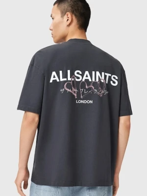 AllSaints t-shirt bawełniany AMORE męski kolor szary z nadrukiem M010PC