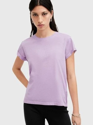 AllSaints t-shirt bawełniany ANNA damski kolor fioletowy W191JB