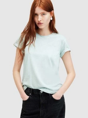 AllSaints t-shirt bawełniany ANNA damski kolor turkusowy