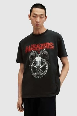 AllSaints t-shirt bawełniany ARCHON męski kolor czarny z nadrukiem