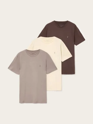 AllSaints t-shirt bawełniany BRACE 3-pack męski kolor beżowy gładki M031JB
