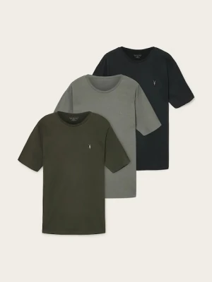 AllSaints t-shirt bawełniany BRACE 3-pack męski kolor brązowy gładki M031JB