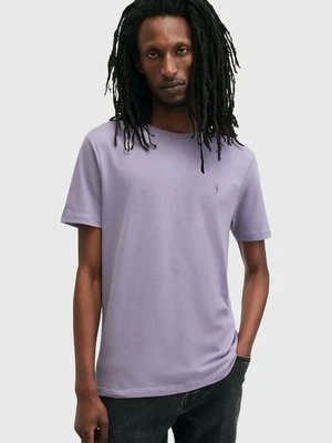 AllSaints t-shirt bawełniany BRACE męski kolor fioletowy gładki M030JB