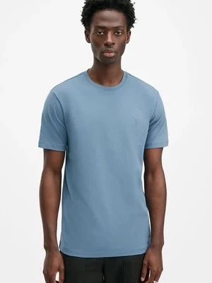 AllSaints t-shirt bawełniany BRACE męski kolor niebieski gładki M030JB