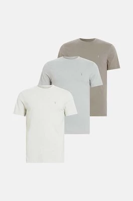 AllSaints t-shirt bawełniany BRACE SS CREW 3-pack męski kolor beżowy gładki