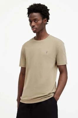 AllSaints t-shirt bawełniany BRACE SS CREW męski kolor brązowy gładki MD131G